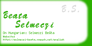 beata selmeczi business card