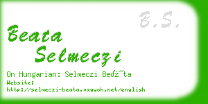 beata selmeczi business card